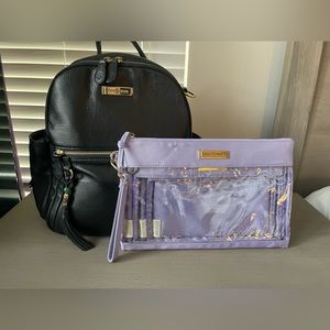 Lily Jade Medium Anna in Black Leather and Lilac Packing Cases